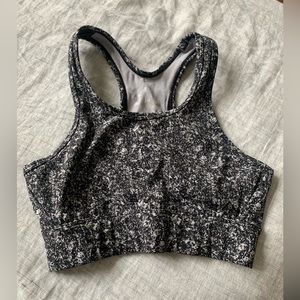 Varley sports top in abstract black and white